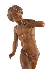 A Pair of Continental Carved Wood Figures of Dancing Putti