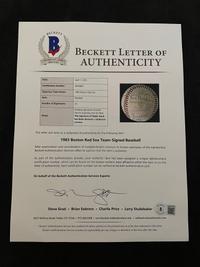 A 1983 Boston Red Sox Team Signed Autograph Baseball with 25 Signatures (Beckett Authentication Services Letter BAS Certified),