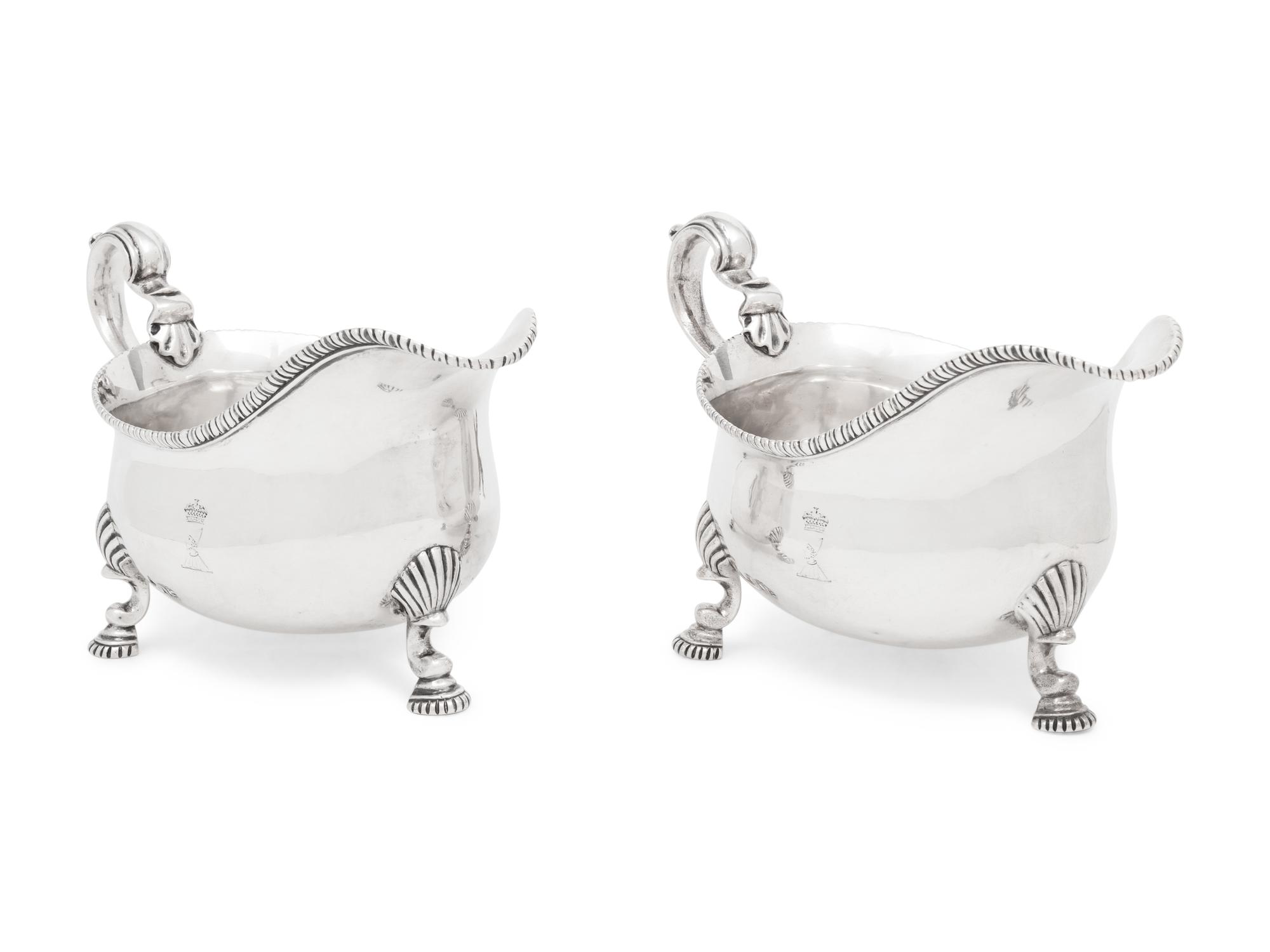 A Pair of George III Silver Sauce Boats