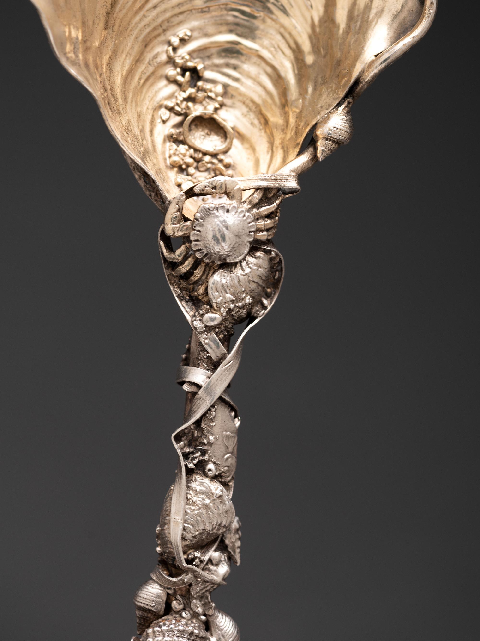 An American Parcel Gilt Silver Serving Spoon