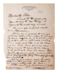 [INDIANA]. Posters, cigar boxes, and ephemera related to Indiana politicians incl. Thomas MARSHALL.