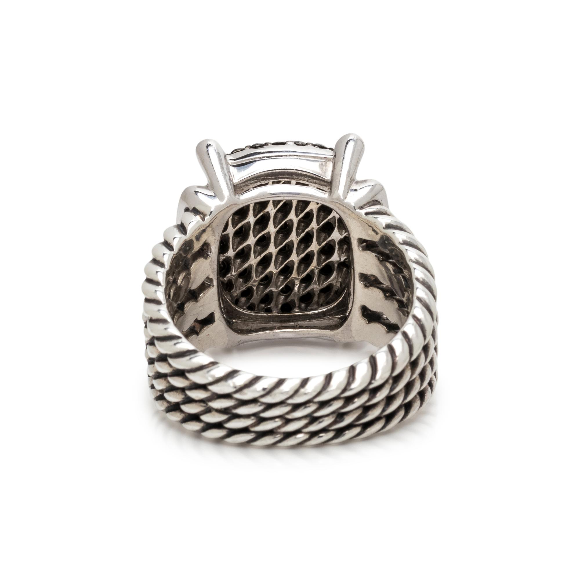 DAVID YURMAN, BLACK DIAMOND AND DIAMOND 'WHEATON' RING