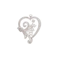 VINTAGE, PLATINUM AND DIAMOND HEART PENDANT/BROOCH