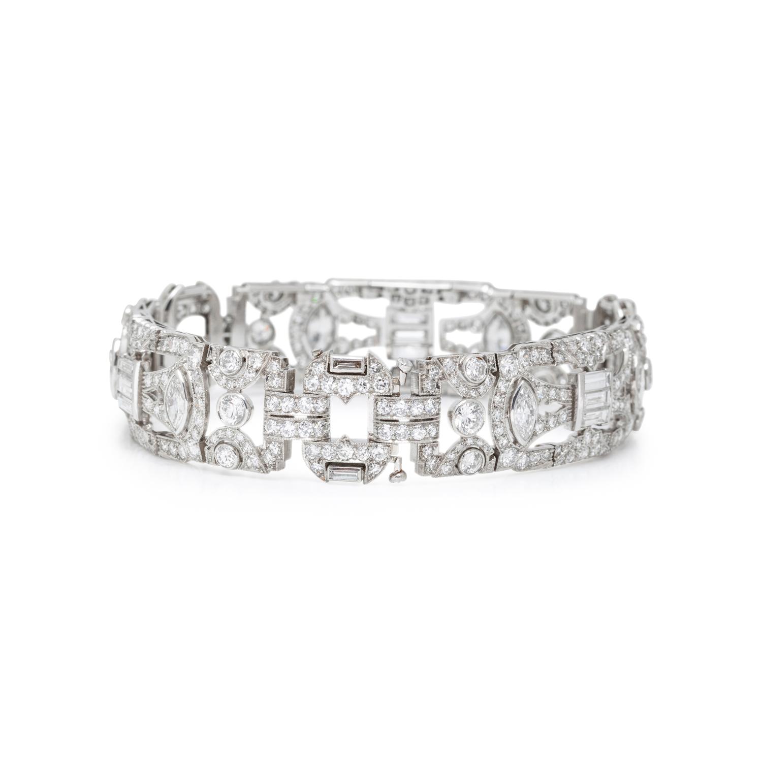 ART DECO, PLATINUM AND DIAMOND BRACELET