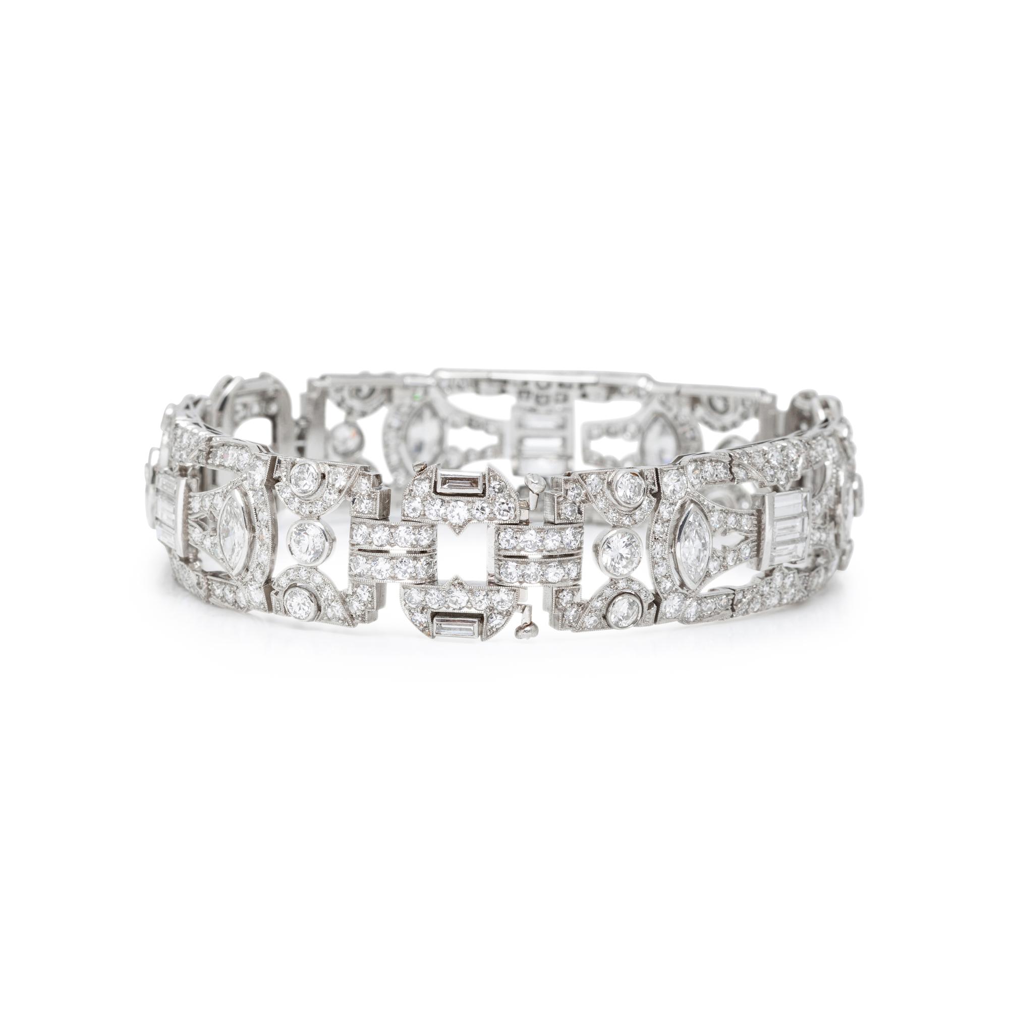 ART DECO, PLATINUM AND DIAMOND BRACELET