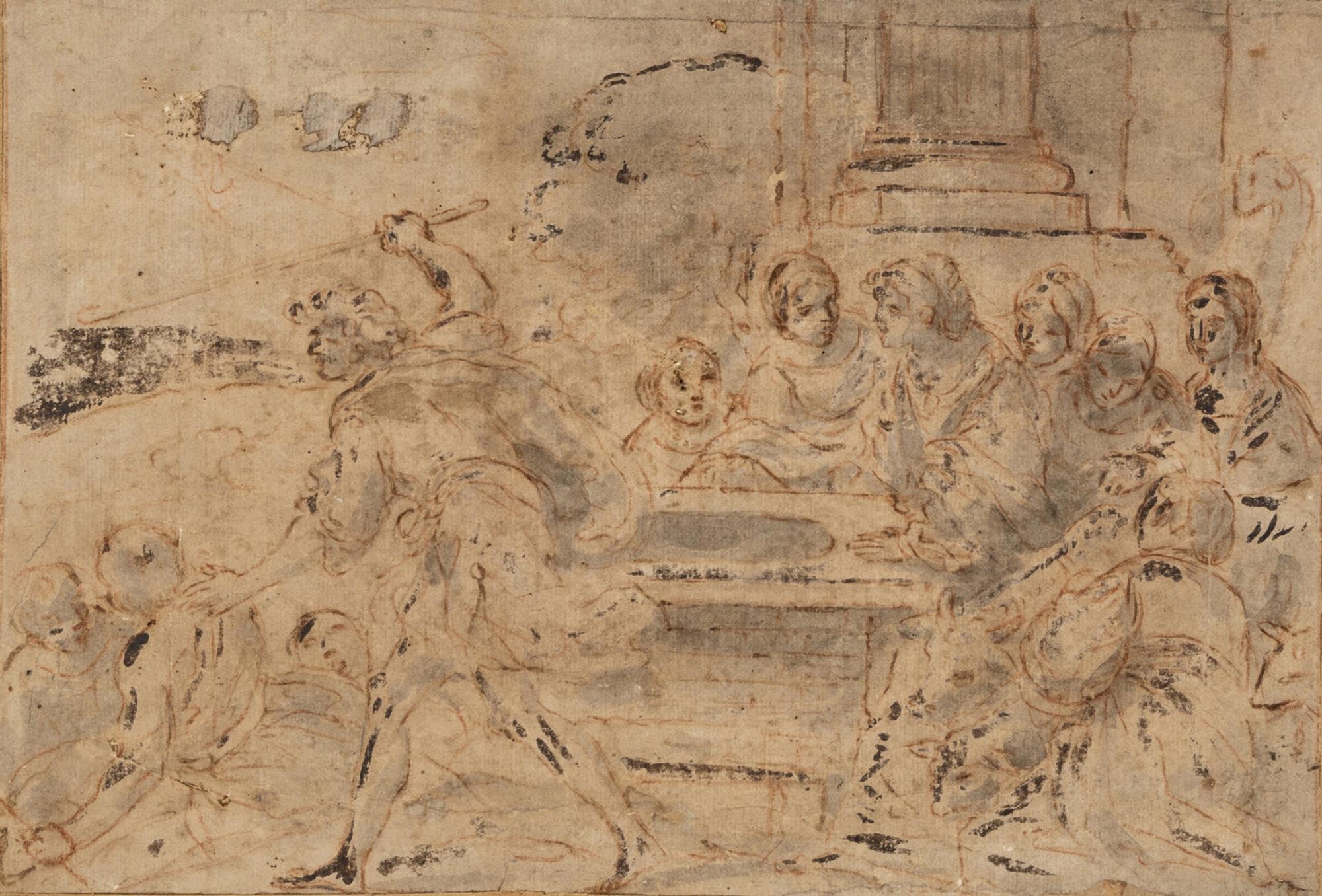 Style of Pietro da Cortona (Italian, 1596–1669) — Untitled (A Heated Discussion)