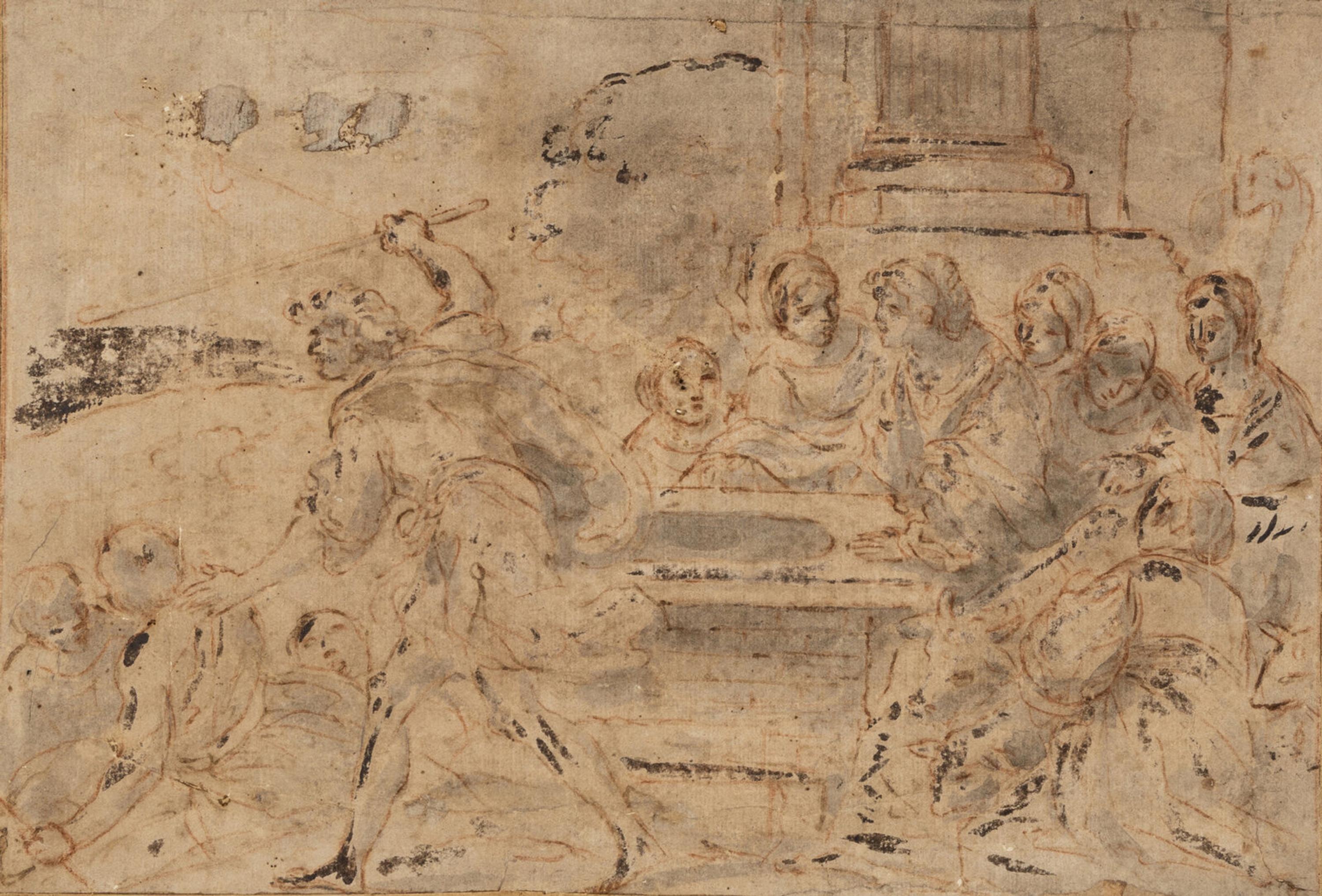 Style of Pietro da Cortona (Italian, 1596–1669) — Untitled (A Heated Discussion)