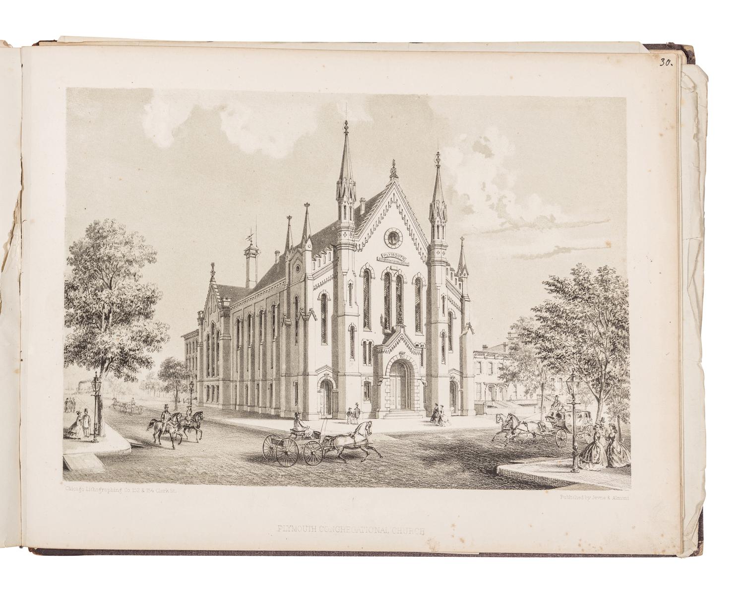 [CHICAGO]. KURZ, Louis (1834-1921). A group of 8 prints from Chicago Illustrated depicting pre-fire Chicago. Chicago: Jevne & Almini, 1866
