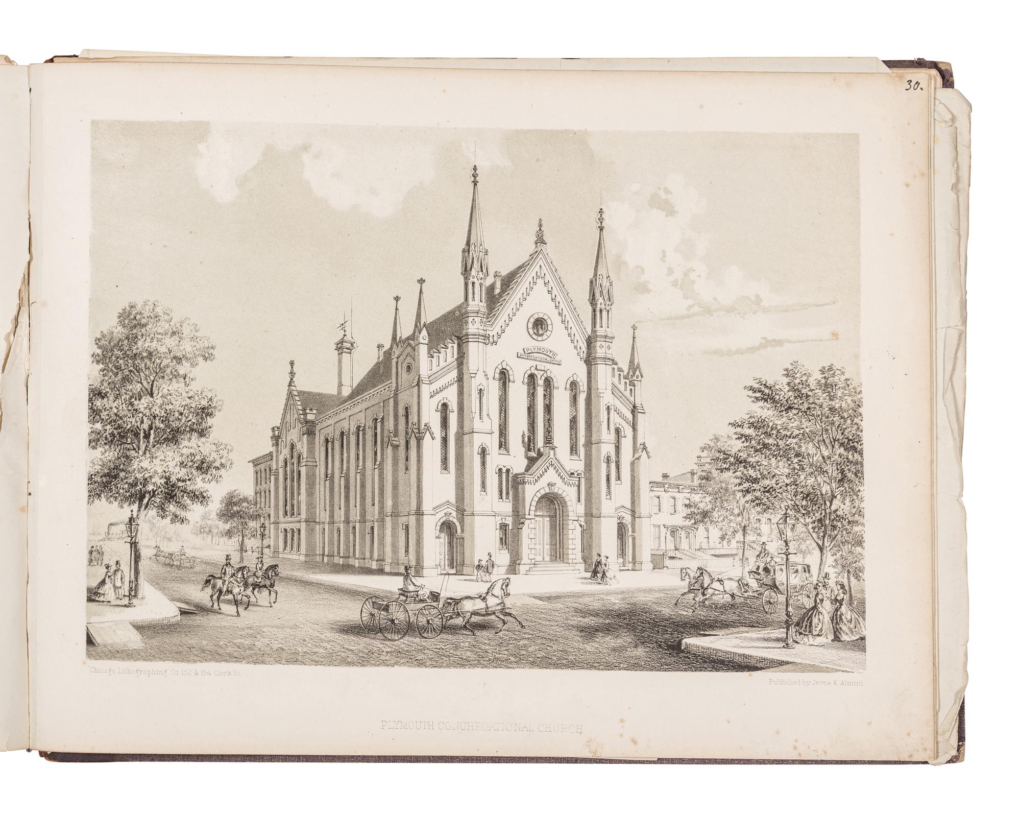 [CHICAGO]. KURZ, Louis (1834-1921). A group of 8 prints from Chicago Illustrated depicting pre-fire Chicago. Chicago: Jevne & Almini, 1866