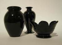 Three Haeger Pottery Table Articles Height of tallest 11 1/2 inches.