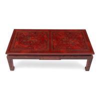 A John Widdicomb Red Lacquer Chinoiserie Low Table