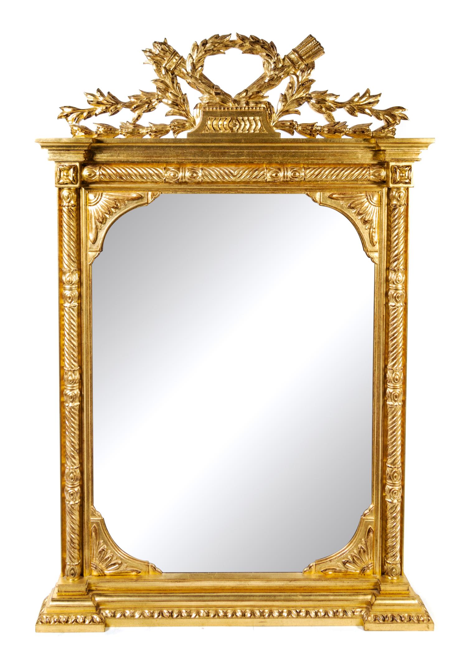 A Louis XVI Style Giltwood Mirror Height 84 inches. — 20TH CENTURY