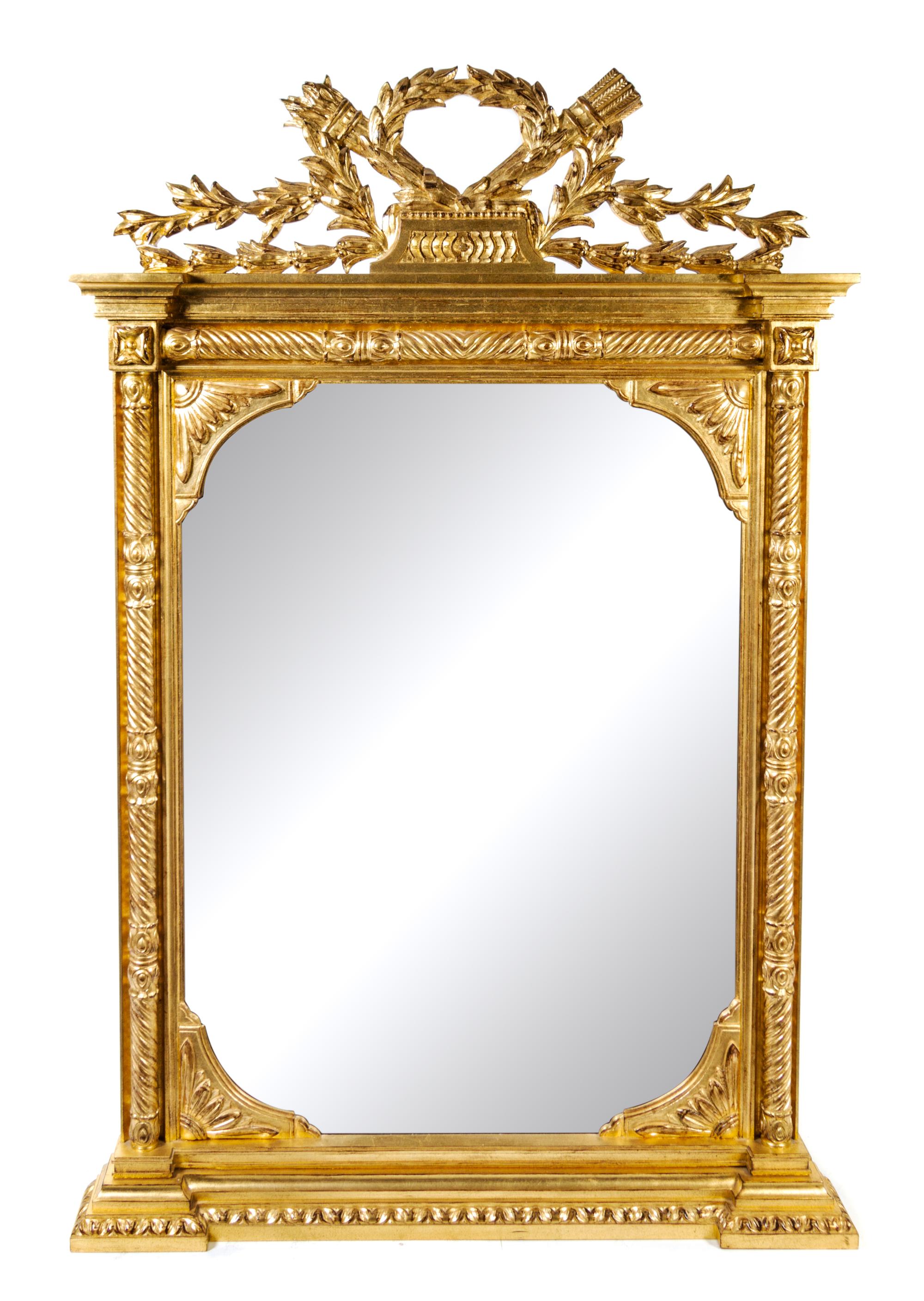 A Louis XVI Style Giltwood Mirror Height 84 inches. — 20TH CENTURY