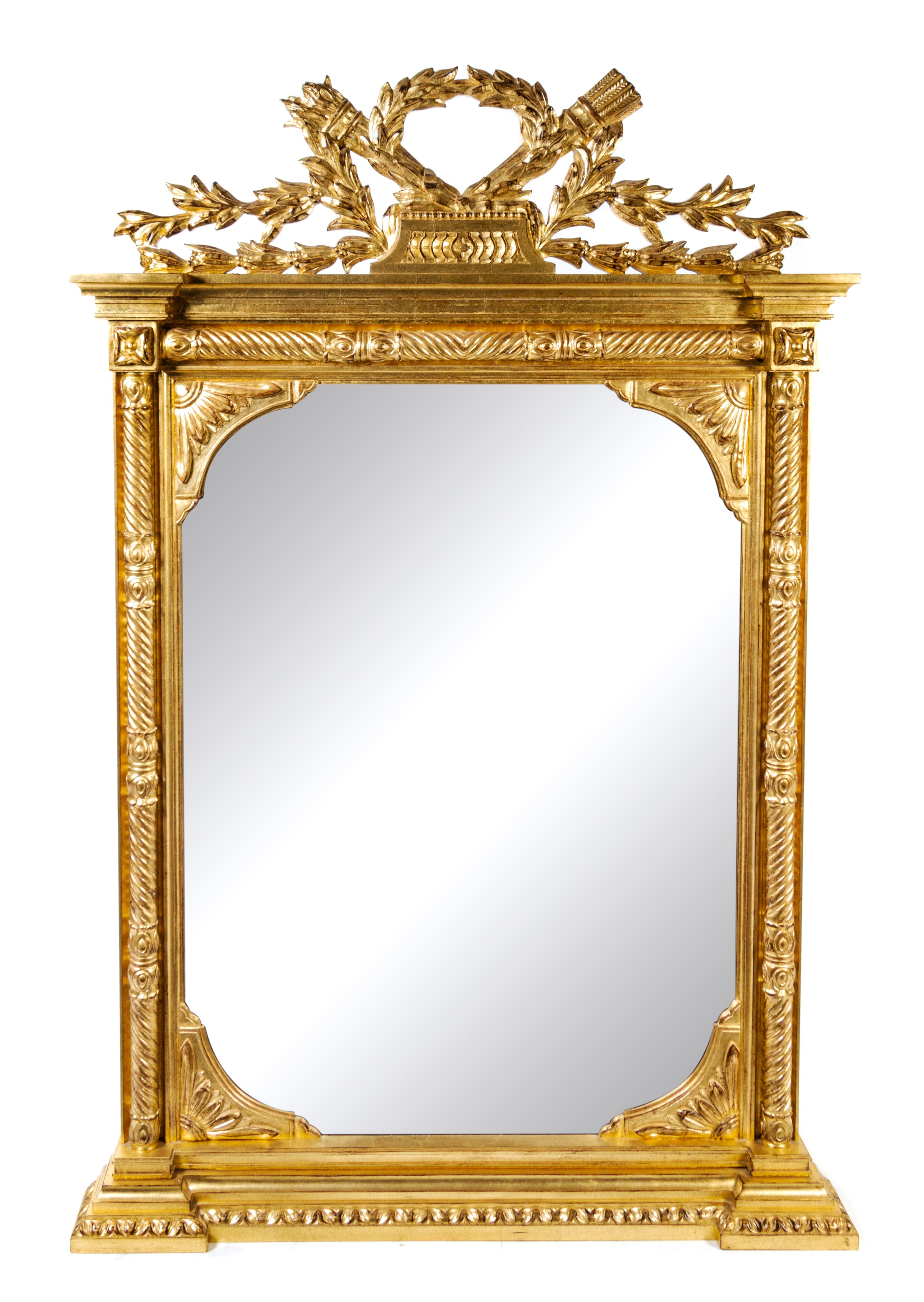A Louis XVI Style Giltwood Mirror Height 84 inches. — 20TH CENTURY
