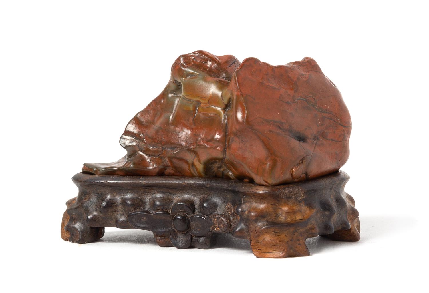 A Small Gobi Ventifact Jasper Scholar's Rock Total height 2 1/4 inches.