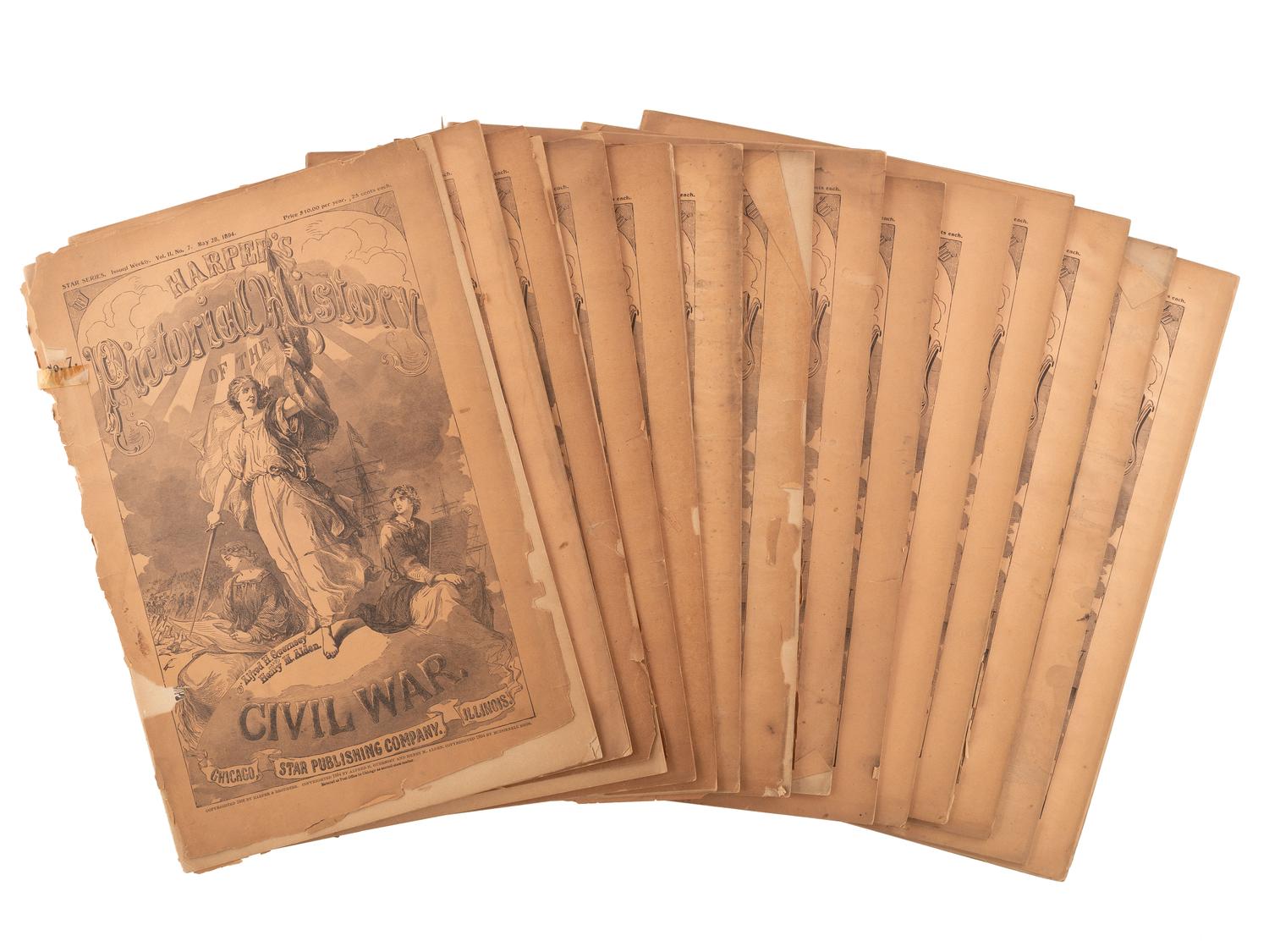 [CIVIL WAR]. Harper's Pictorial History of the Civil War. 20 issues, 1894. [With:] Engraving.