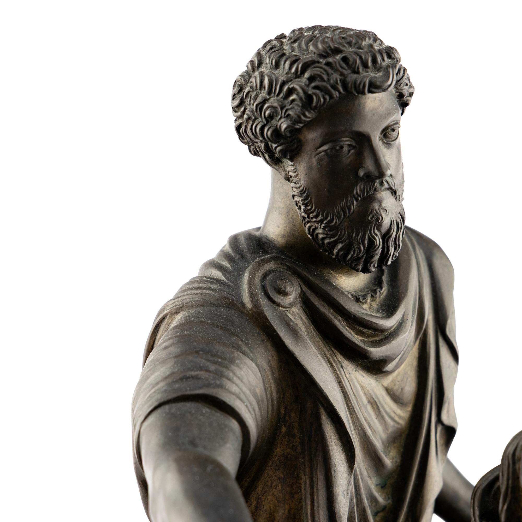 A Grand Tour Bronze Equestrian Model of Marcus Aurelius