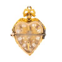VICTORIAN, ENAMEL, CRYSTAL, AND DIAMOND PIN PENDANT