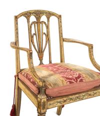 A Pair of George III Painted Armchairs