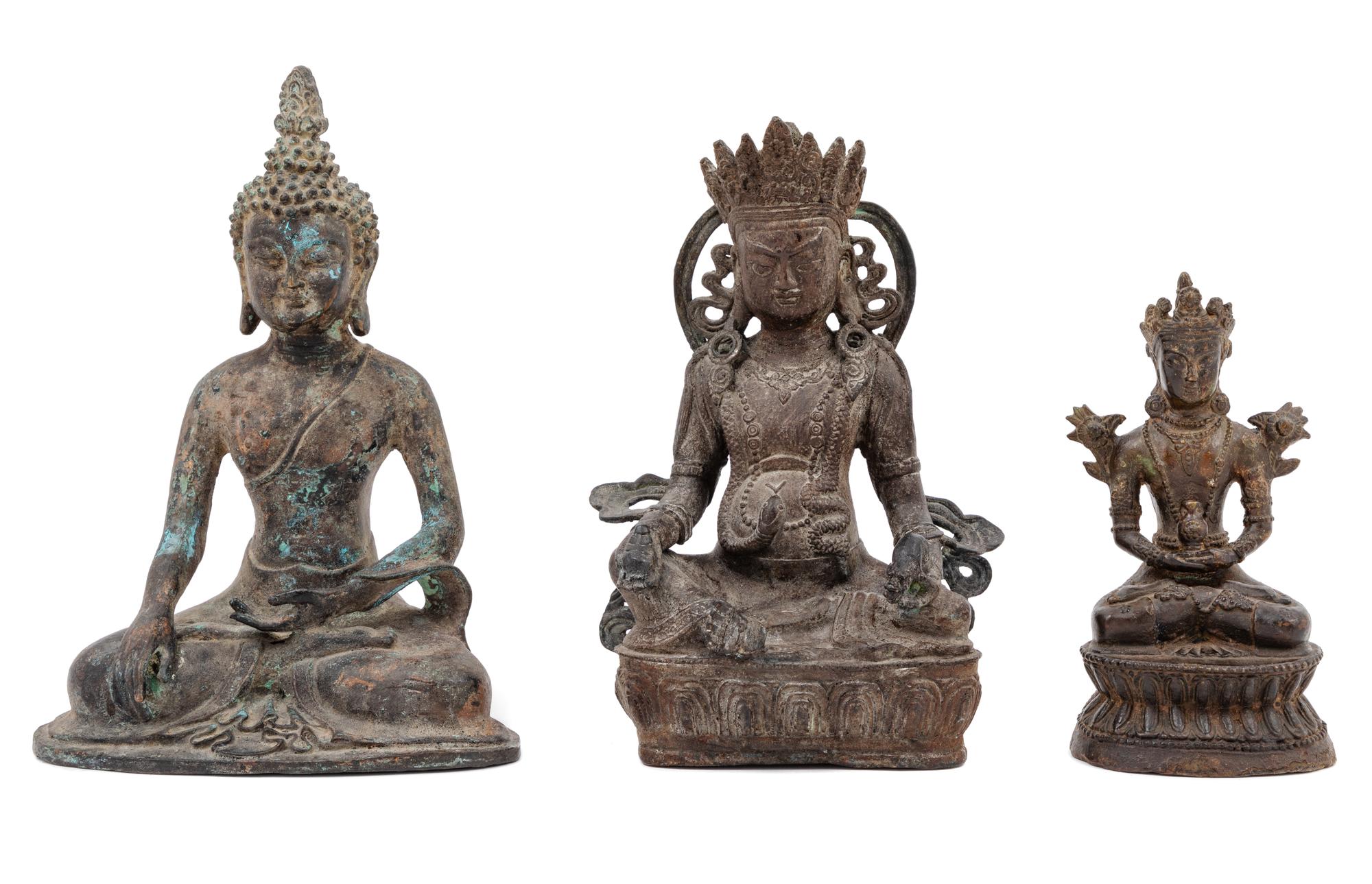 Three Chinese Bronze Figures