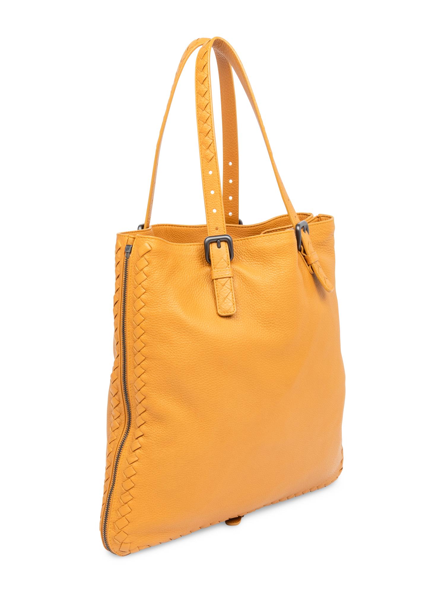 Bottega Veneta, Yellow Leather Zippered Tote & Intrecciato Wallet