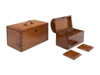 Two Continental Wood Table Caskets