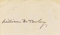 [Presidential] McKinley, William. Cut signature