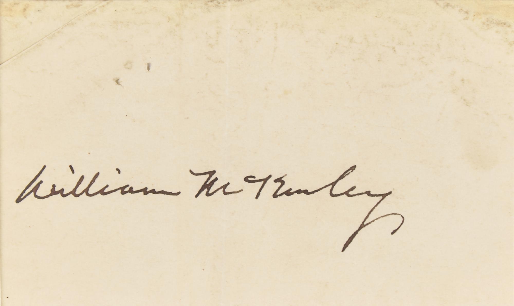 [Presidential] McKinley, William. Cut signature