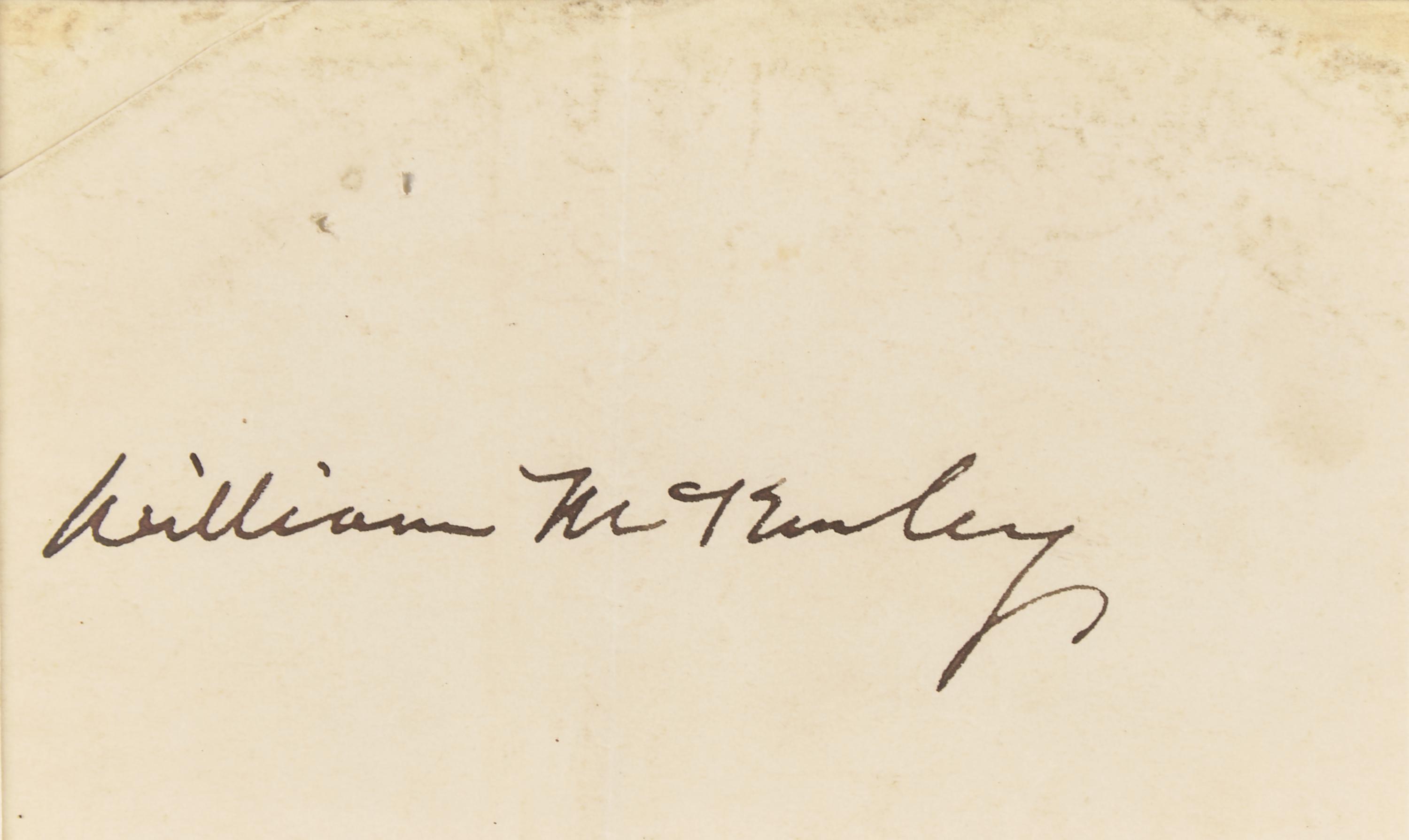 [Presidential] McKinley, William. Cut signature