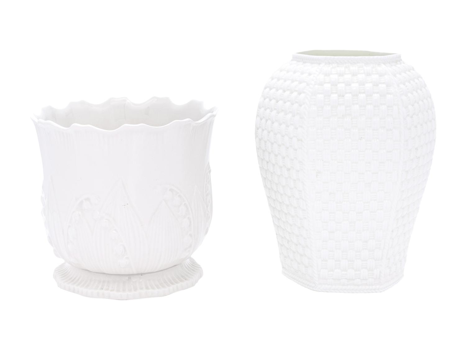 Two White Glazed Porcelain Vases Retailed by Tiffany and Co.