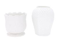 Two White Glazed Porcelain Vases Retailed by Tiffany and Co.