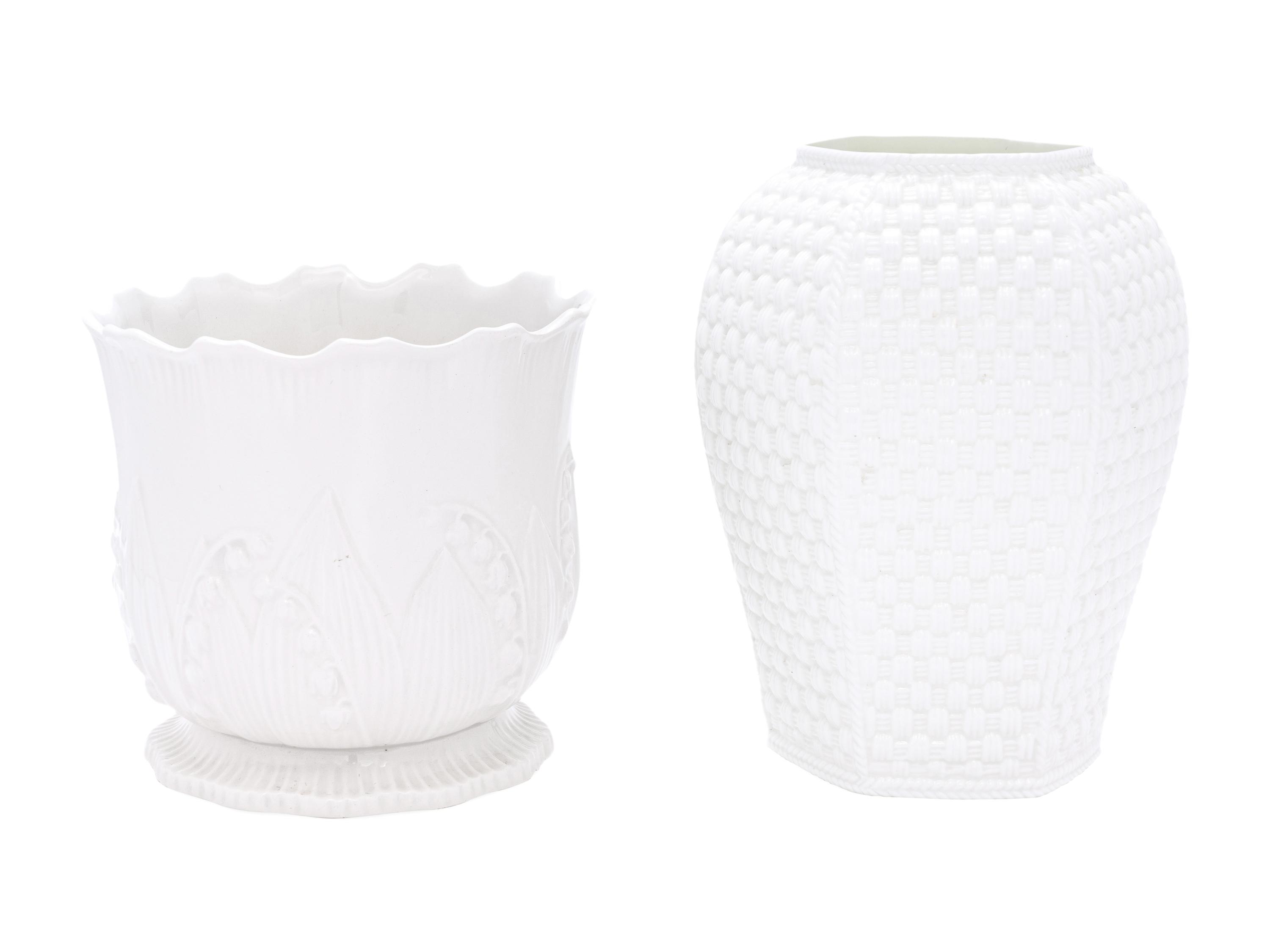 Two White Glazed Porcelain Vases Retailed by Tiffany and Co.