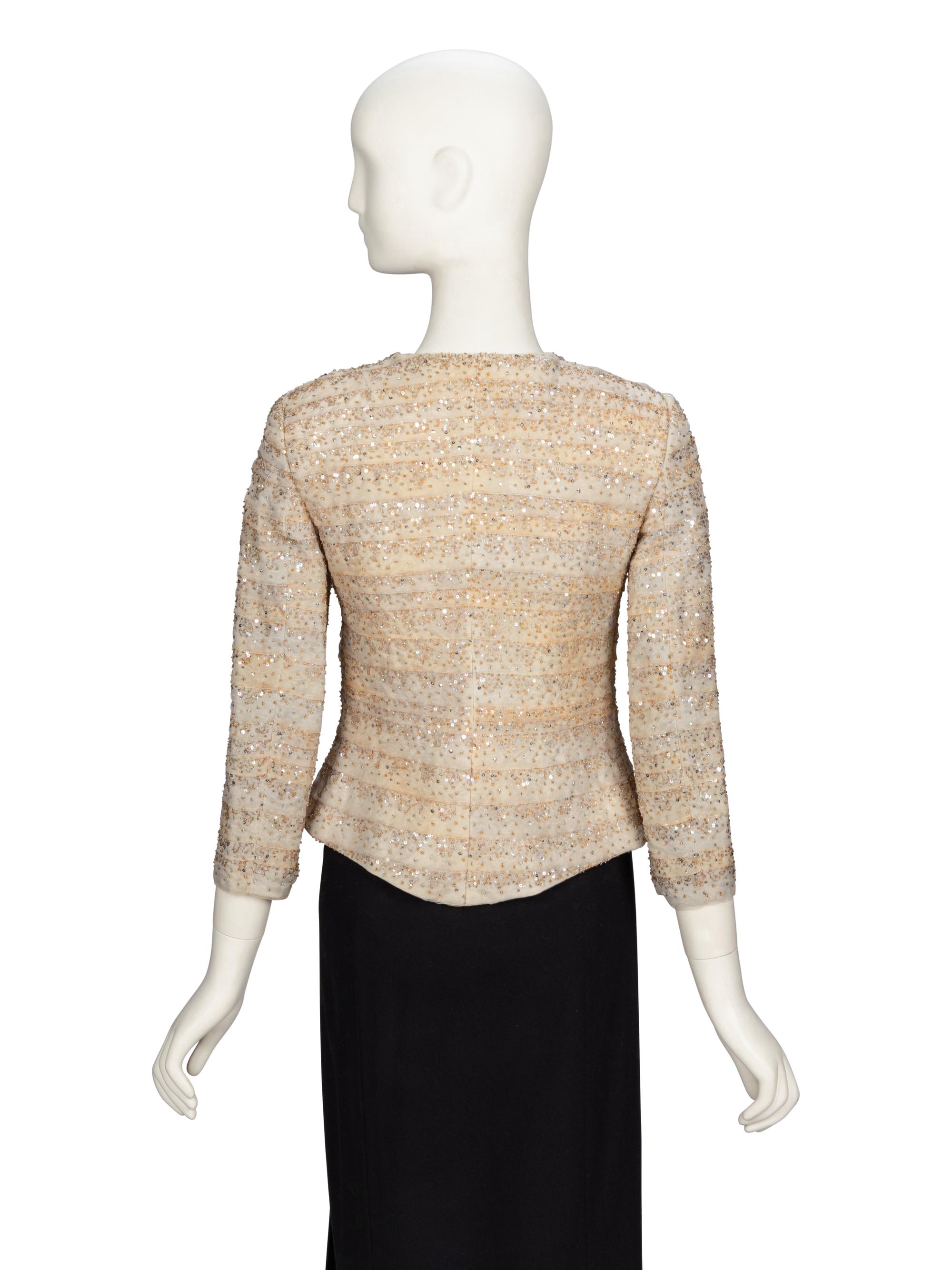 GIORGIO ARMANI, EMBELLISHED SILK JACKET