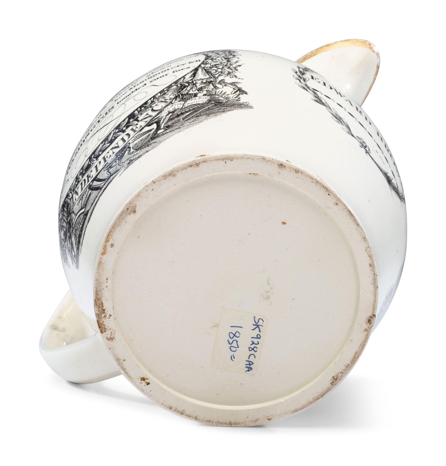 A Liverpool Transfer-Printed Creamware 'George Washington / Liberty and Independence' Pitcher