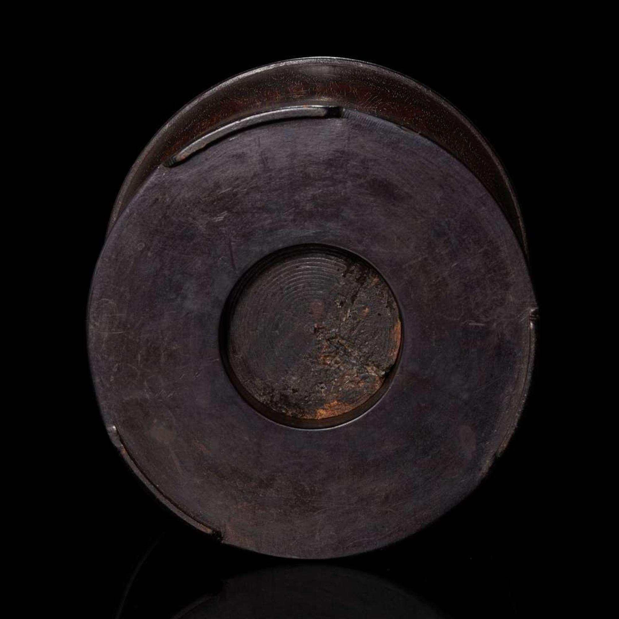 A Chinese hardwood brush pot