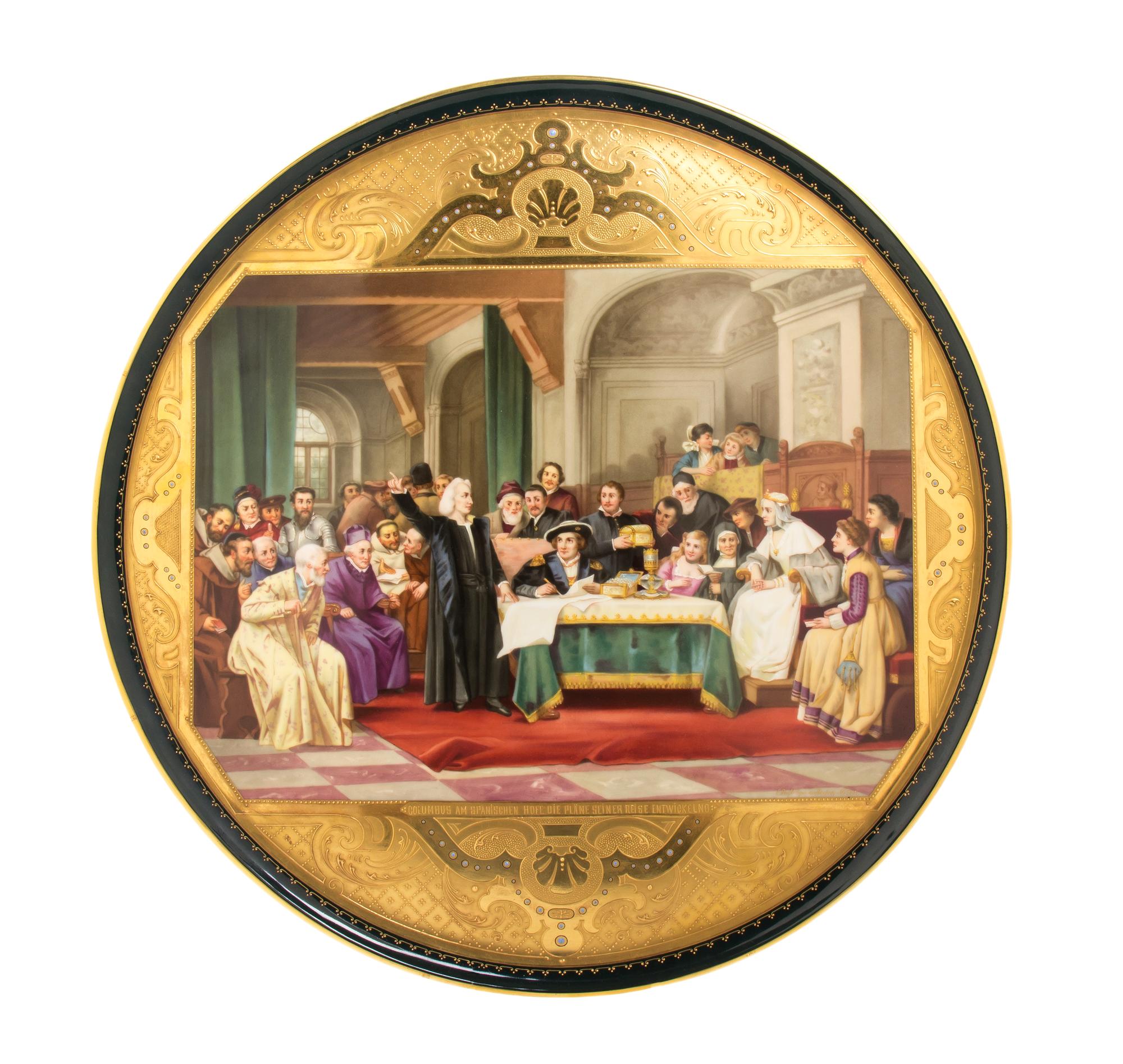 A Royal Vienna Porcelain Charger, Vaclav Brozik (1851-1901), Diameter 19 5/8 inches.