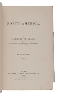 TROLLOPE, Anthony (1815-1892). North America . London: Chapman and Hall, 1862.