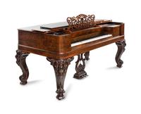 A Steinway and Sons Rosewood Square Piano