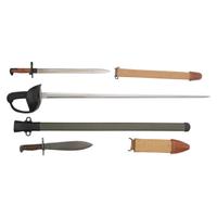 Lot of Reproduction American Edged Weapons Including: Patton Saber, 1917 Bolo, 1905 Bayonet