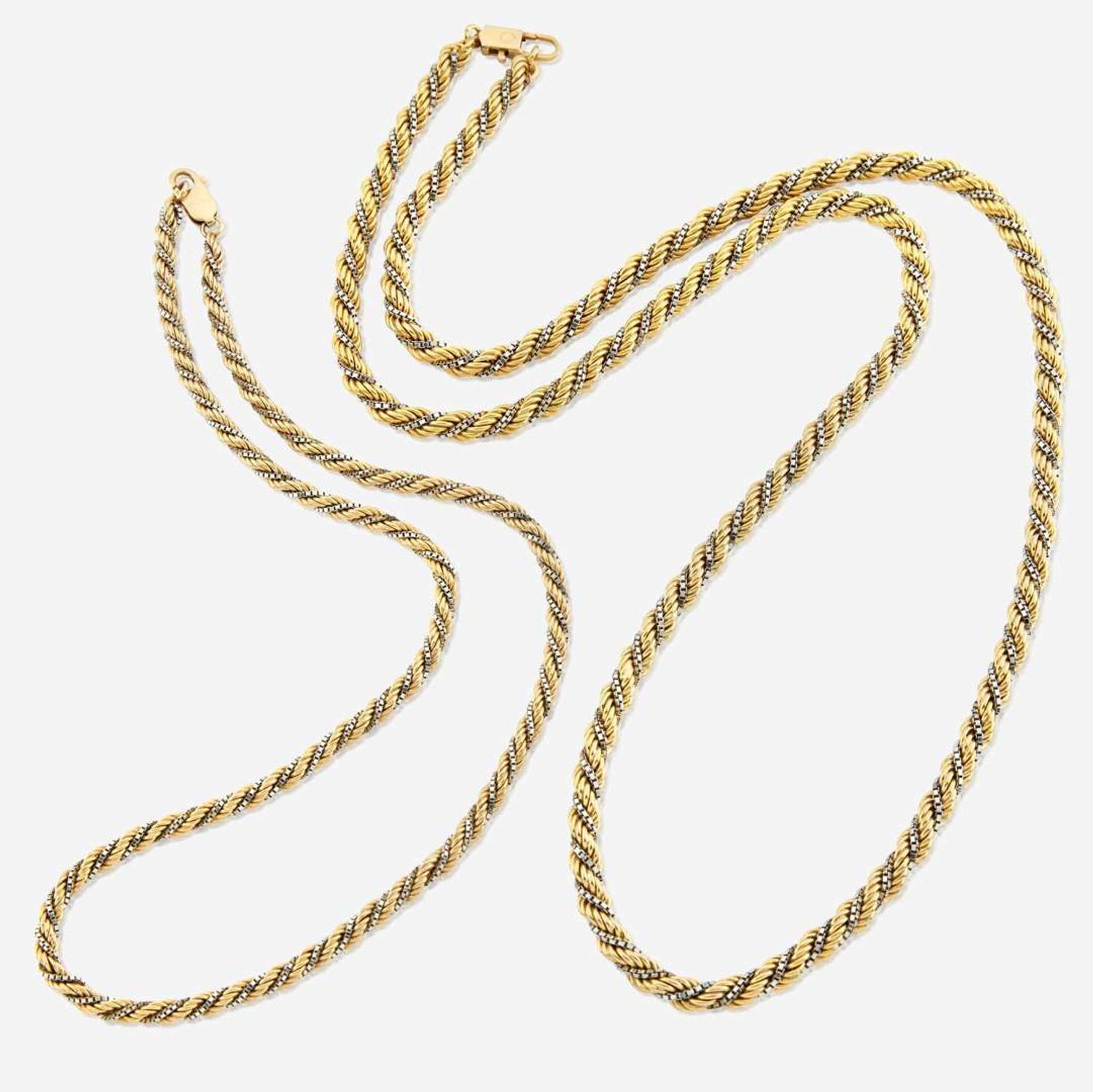 Two bicolor gold chains