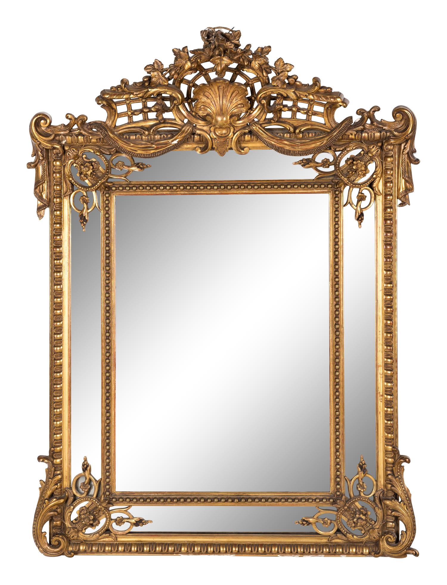 A Rococo Style Giltwood Mirror
