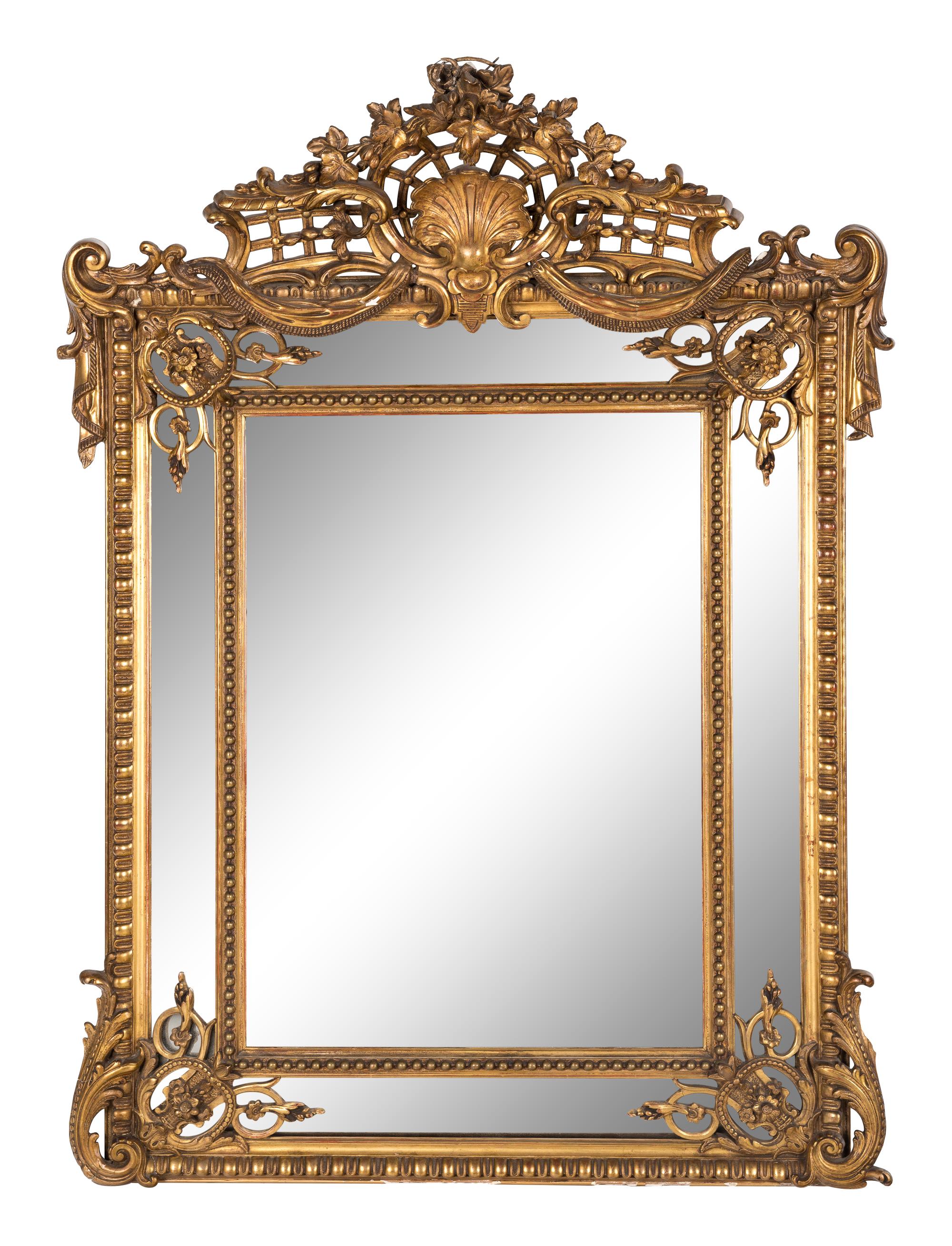 A Rococo Style Giltwood Mirror