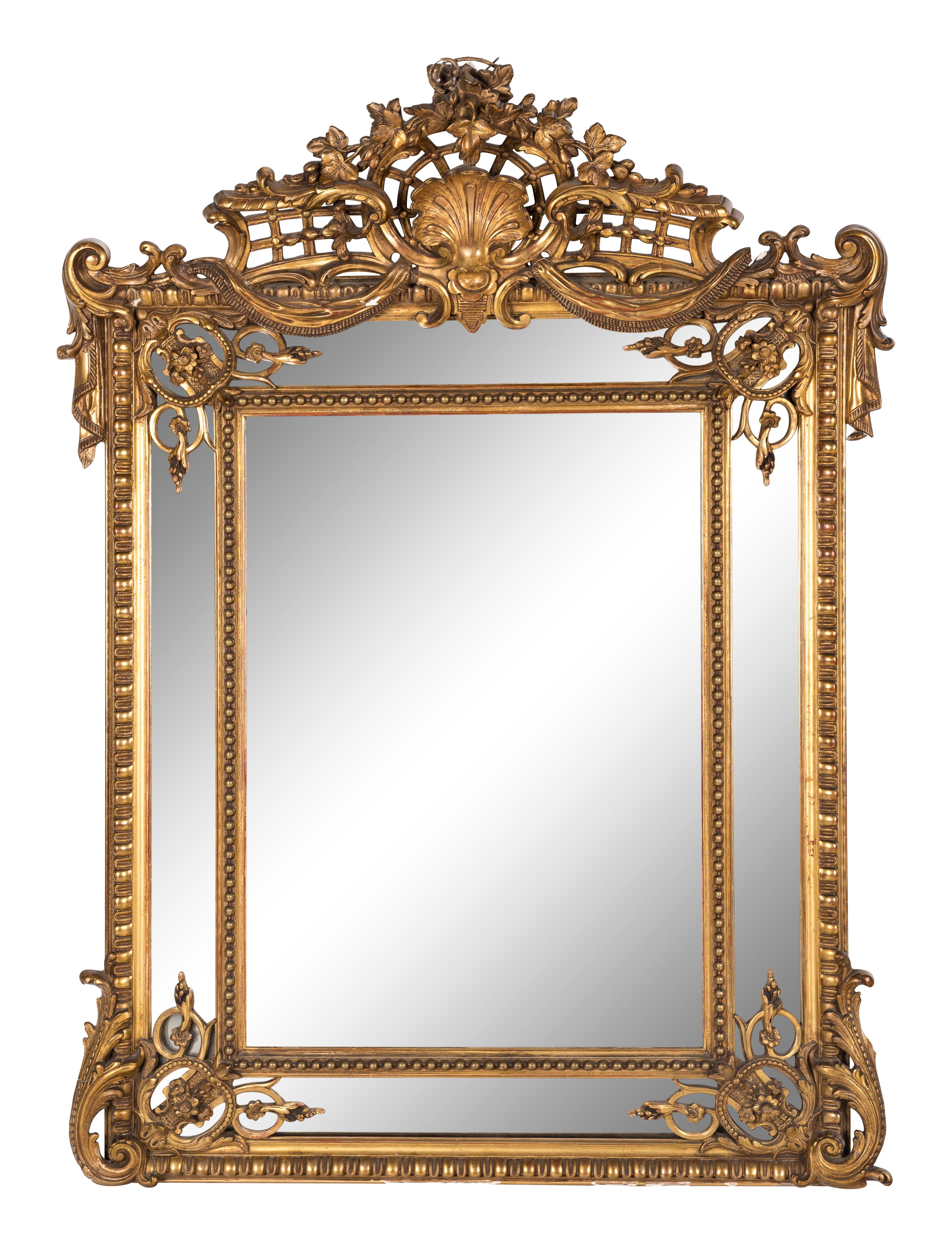 A Rococo Style Giltwood Mirror