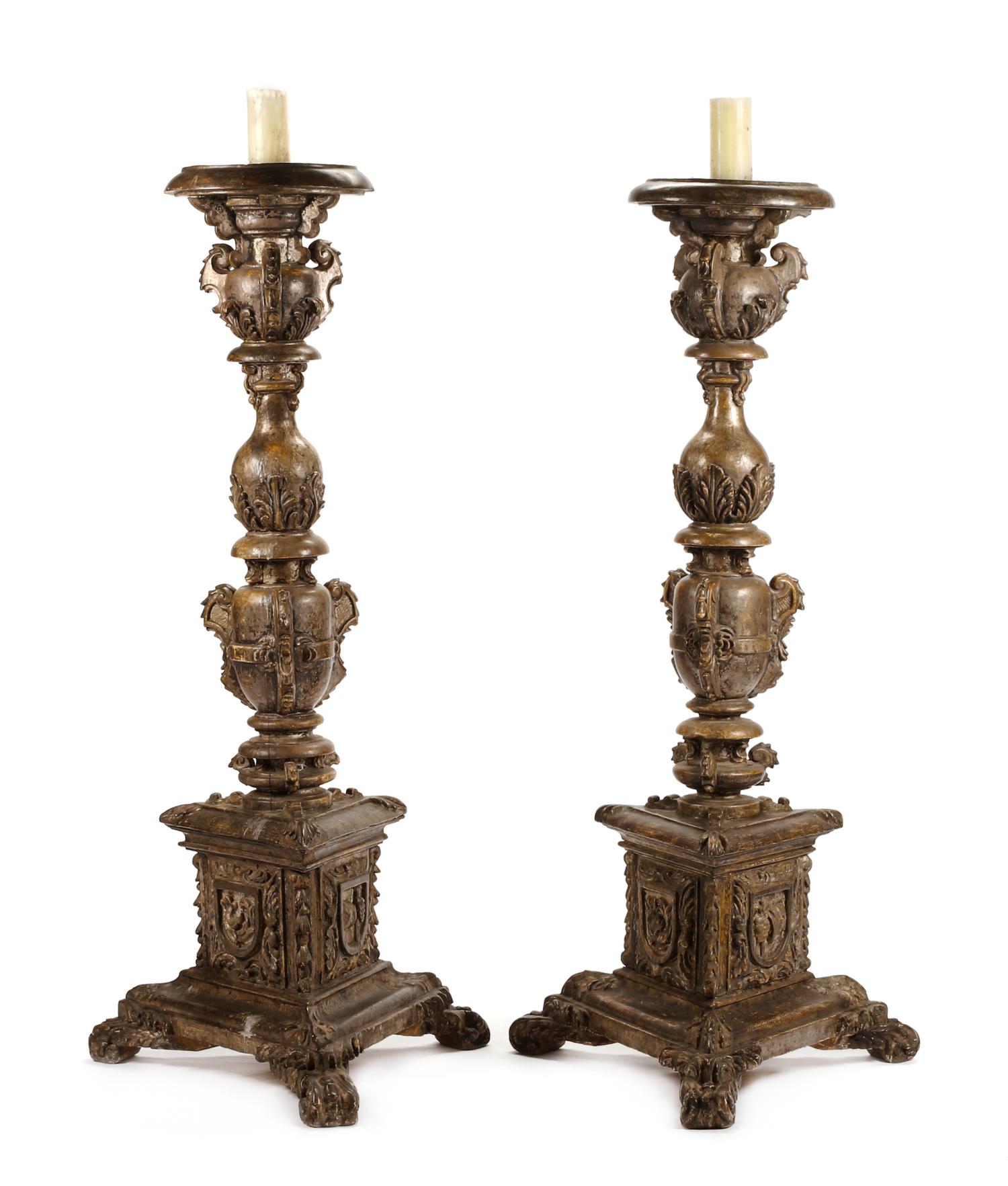 A Pair of Italian Giltwood Torcheres Height 65 1/2 inches. — 18TH/19TH CENTURY