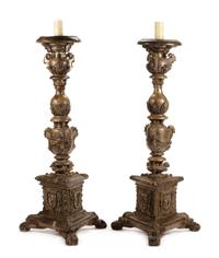 A Pair of Italian Giltwood Torcheres Height 65 1/2 inches. — 18TH/19TH CENTURY