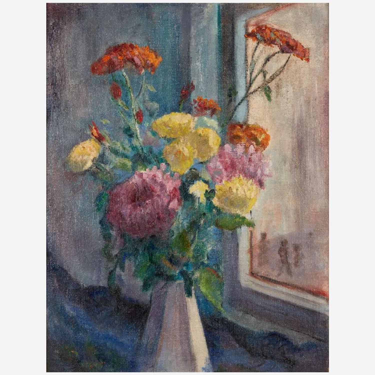 Roy Cleveland Nuse (American, 1885-1975) Still Life by Window Sill; together with Portrait of a Young Woman verso