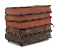 A French Musical Faux Book-Form Decanter Set