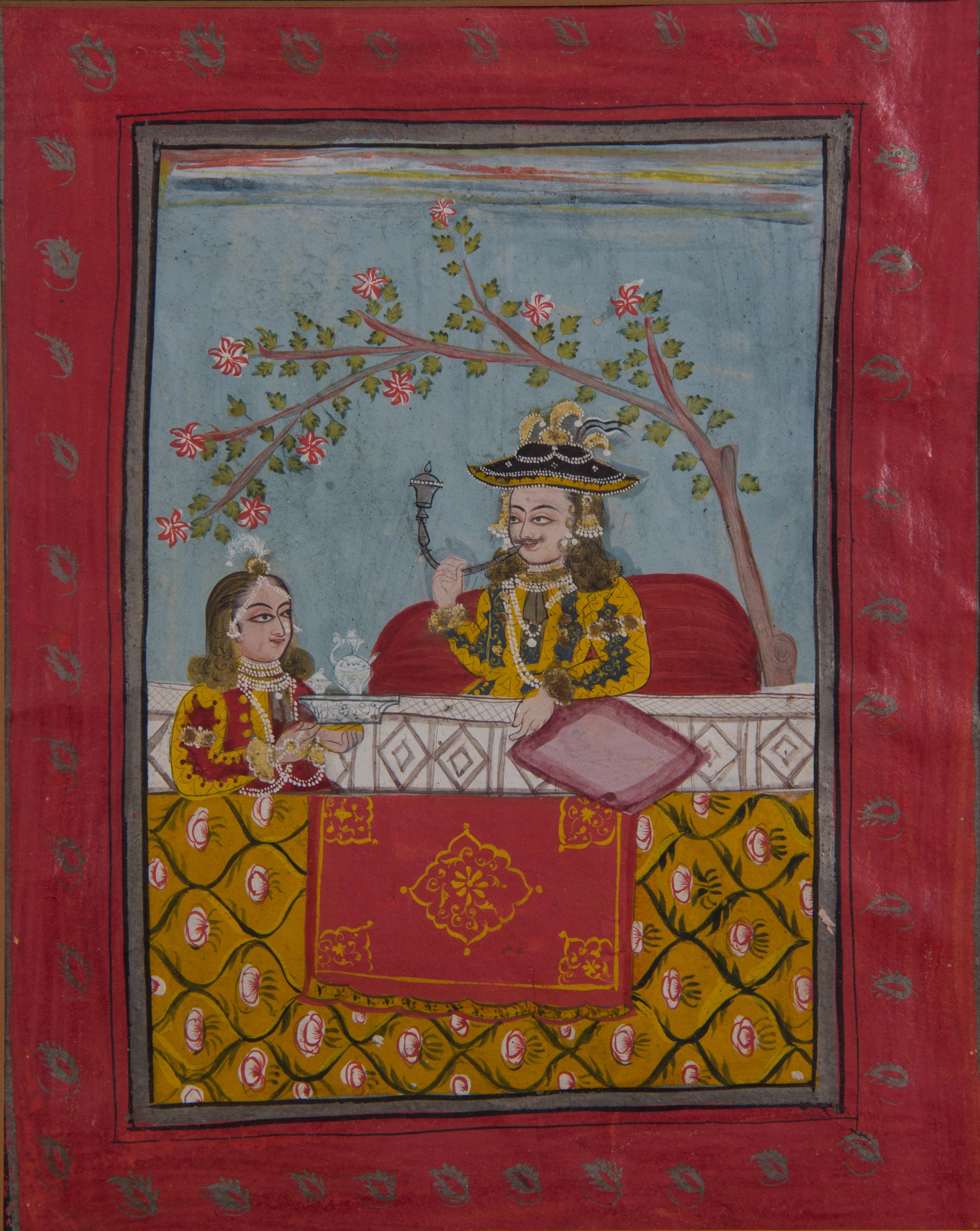 Two Indian Court Paintings Dimensions of larger 8 x 12 1/2 inches. — 19TH/20TH CENTURY