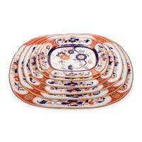 A Set of Eleven English Imari Palette Ironstone Platters