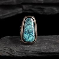 Victor Beck (Diné, 1941-2022) — Silver and Turquoise Men's Ring